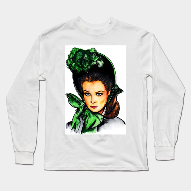 Scarlett O'Hara Long Sleeve T-Shirt by Svetlana Pelin